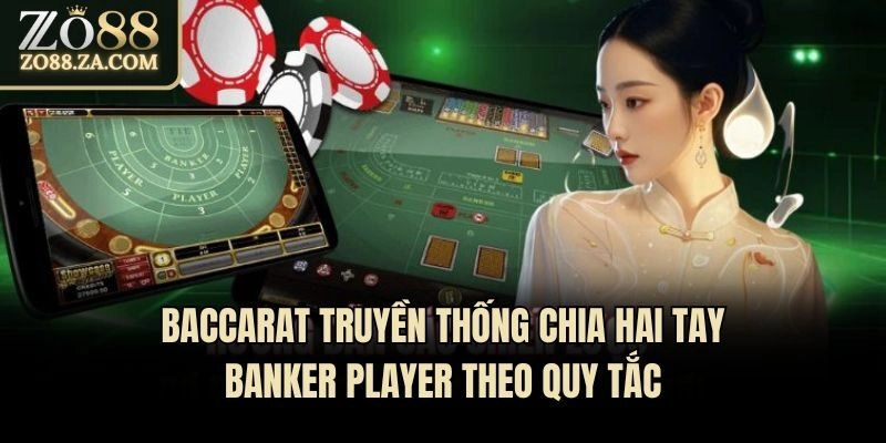 Baccarat truyền thống chia hai tay Banker Player theo quy tắc